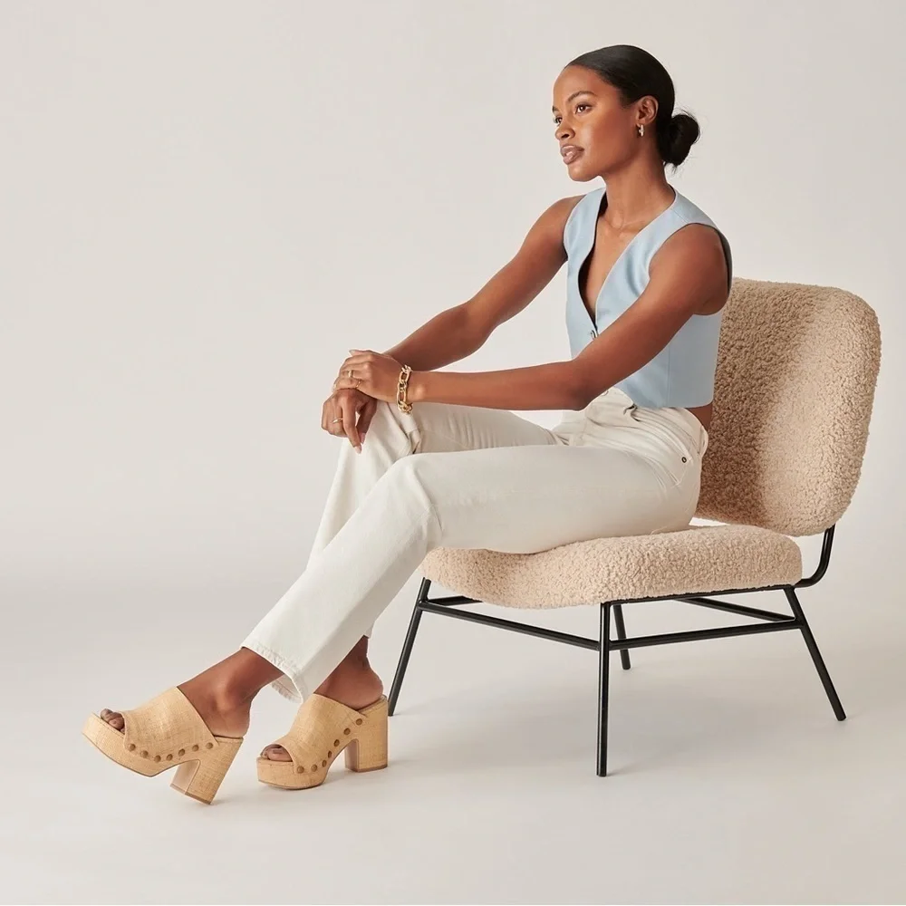 Dolce Vita Emol Heels Natural Raffia